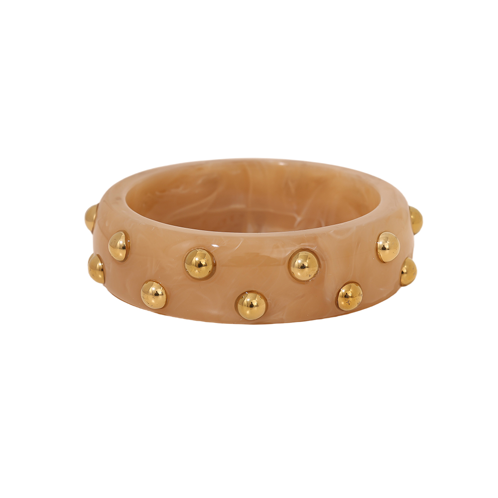 Edelstahl Armreif Round Chunky Acrylic With Dots