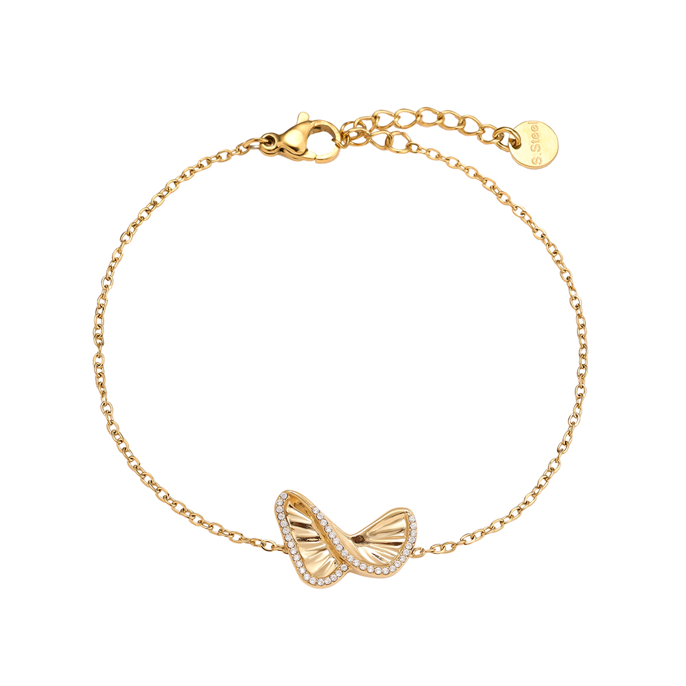 Edelstahl Armkette 16cm Like Diamond Butterfly