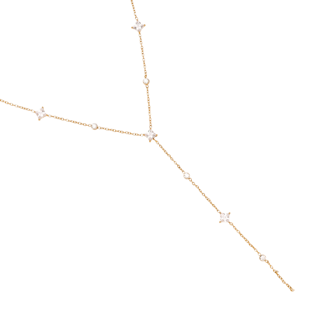Edelstahl Halskette 39cm Cube Diamond