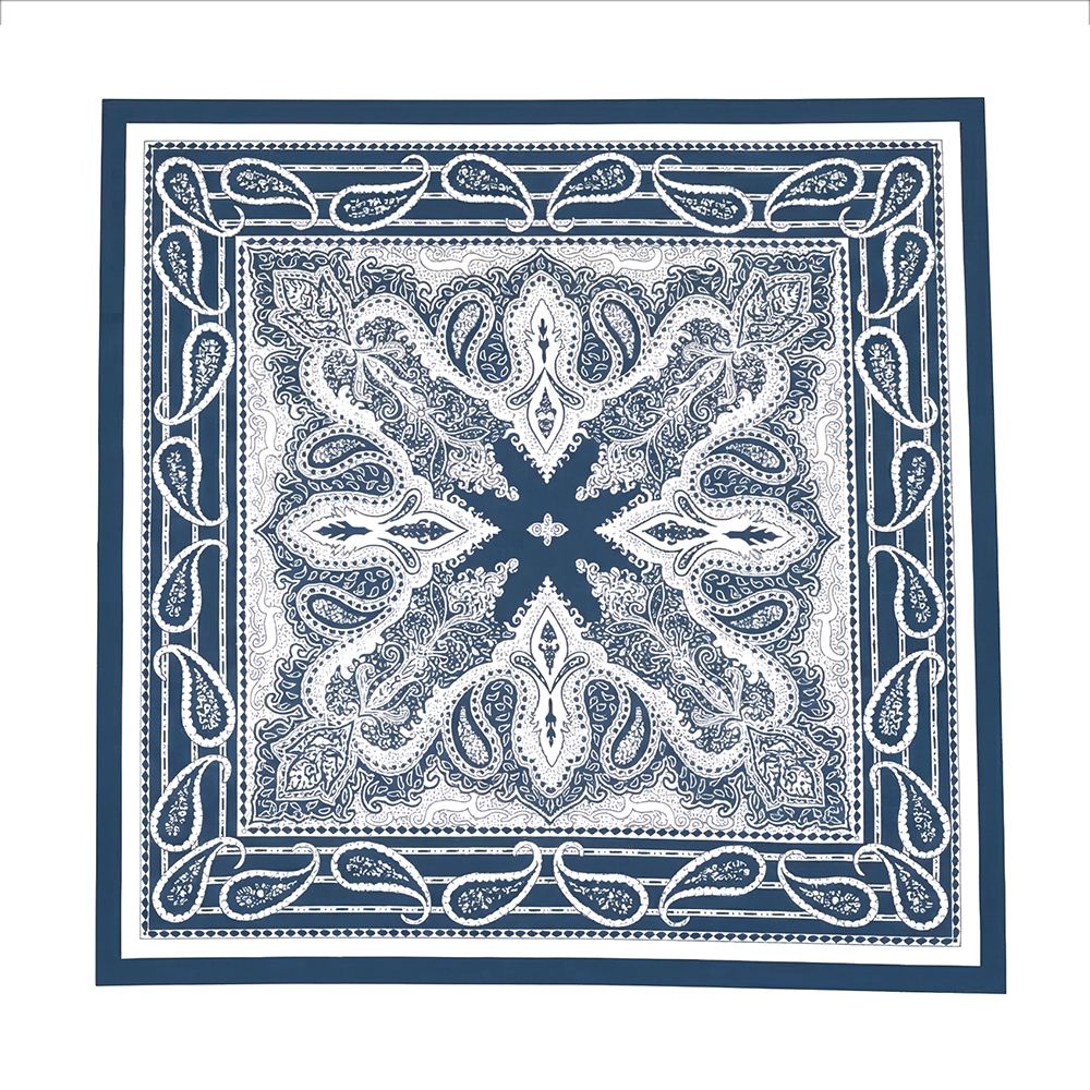 70*70cm Blau-Grauer Paisleymuster Schal
