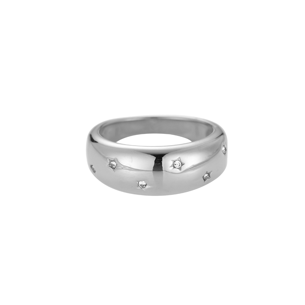 Edelstahl Ring 6 Stars