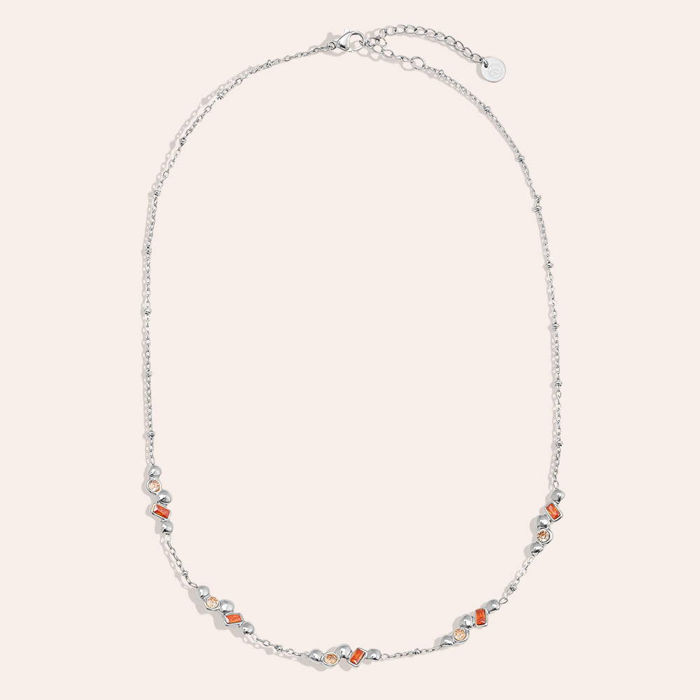 Edelstahl Halskette 42cm Nice Diamond With Deco