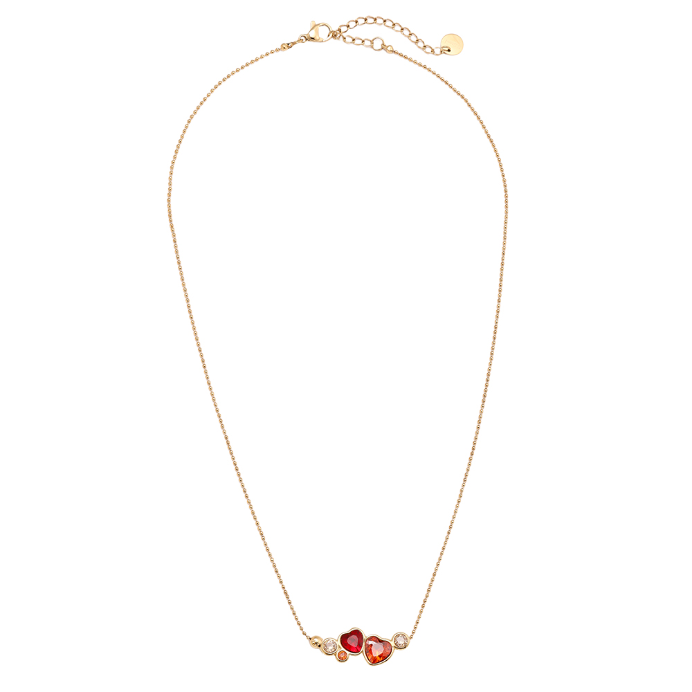 Edelstahl Halskette 40cm Diamond Red Heart