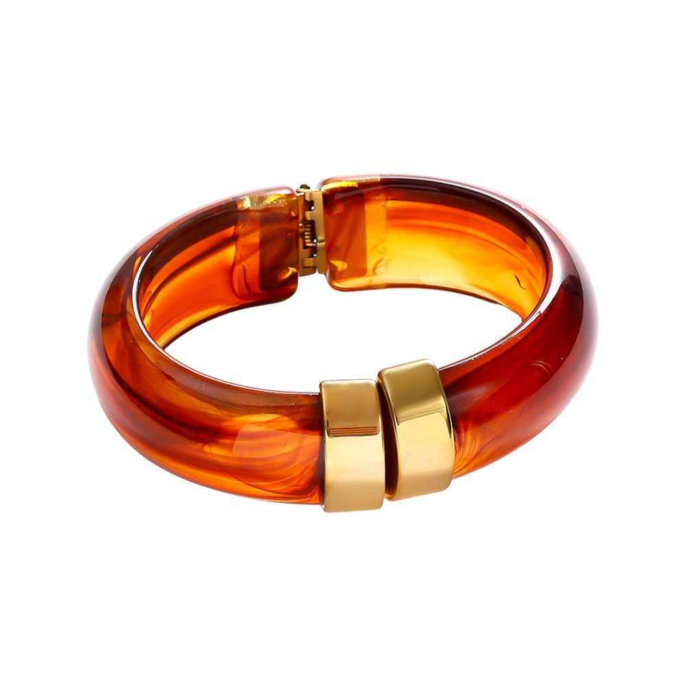 Edelstahl Armreif Round Chunky Resin