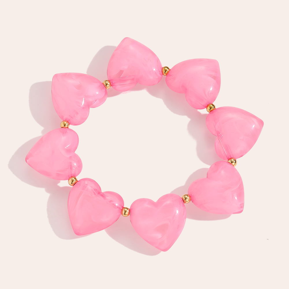 Edelstahl Armkette 20cm Acrylic Hearts