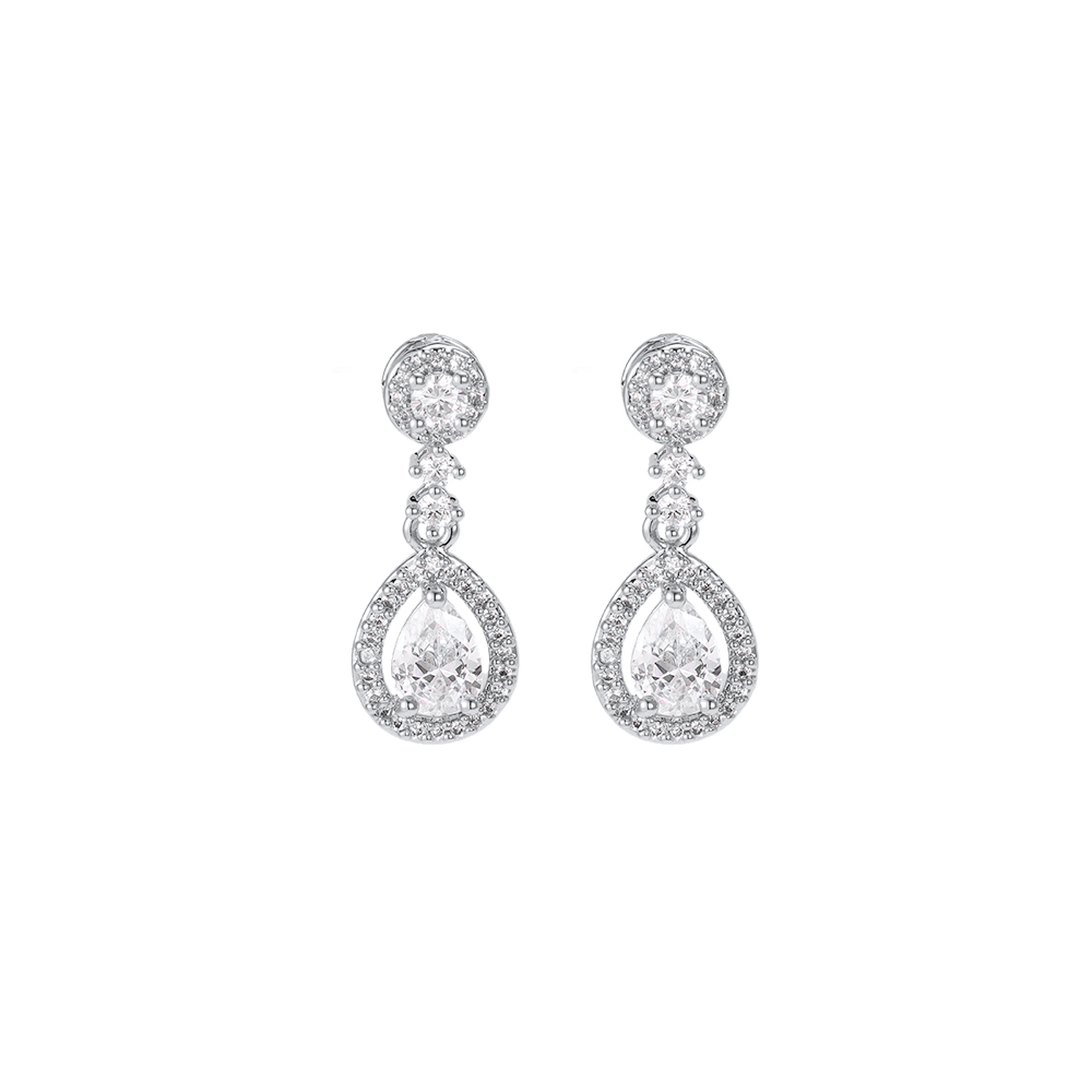 Vergoldete Ohrringe 24mm funkelnd Zirkonia 