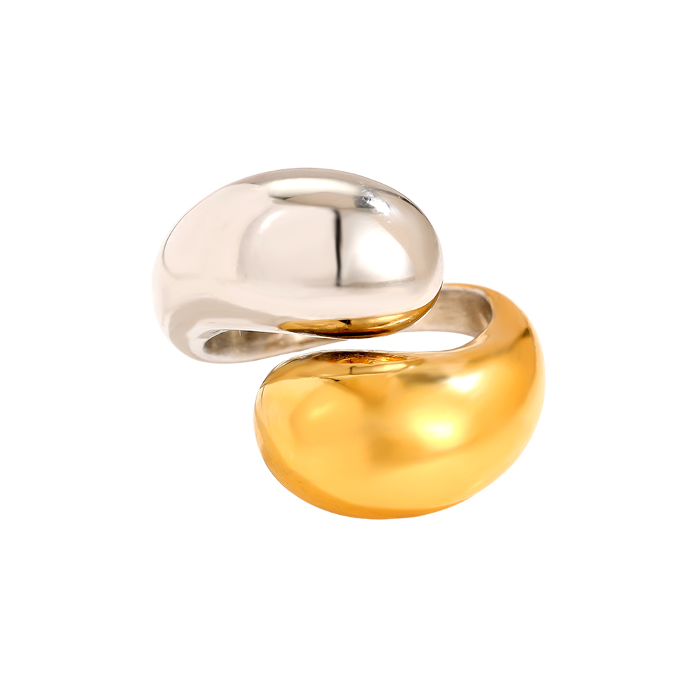 Edelstahl Ring Two Drops