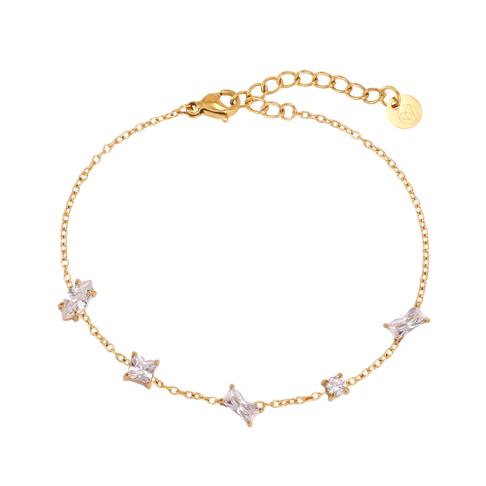 Edelstahl Armband 16cm viele verschiedene Zirkonia