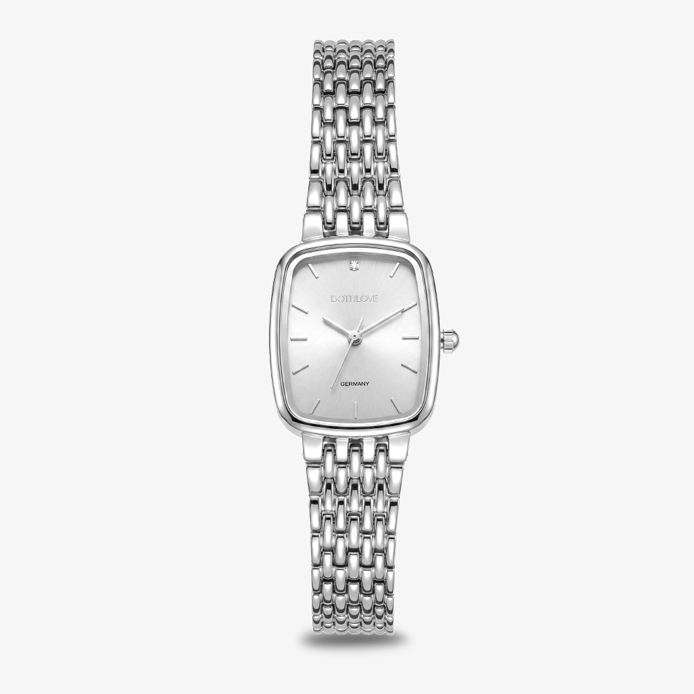 Edelstahl Uhr Rechteck