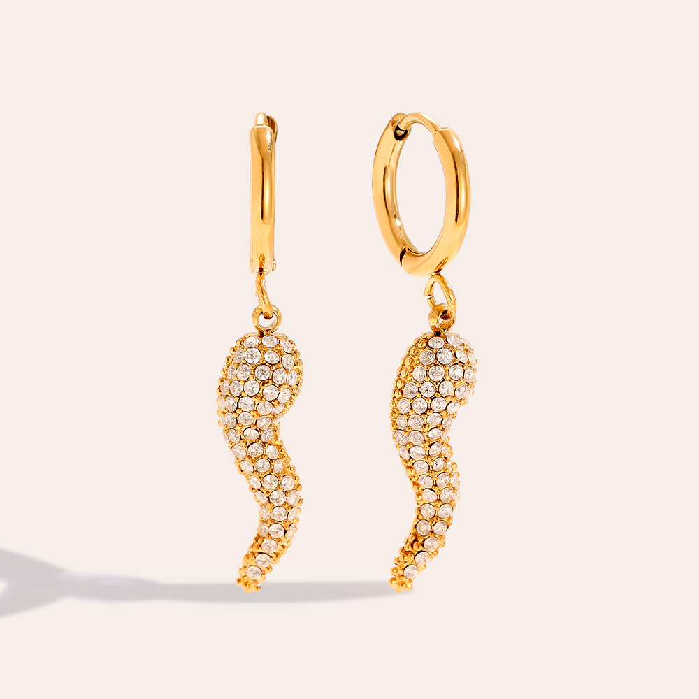 Edelstahl Ohrringe 32mm Diamond Pepper