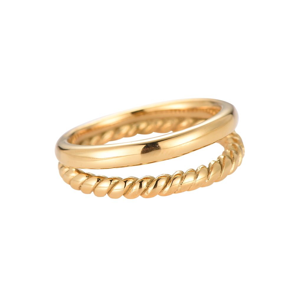 Edelstahl Ring Twist 2 Layer