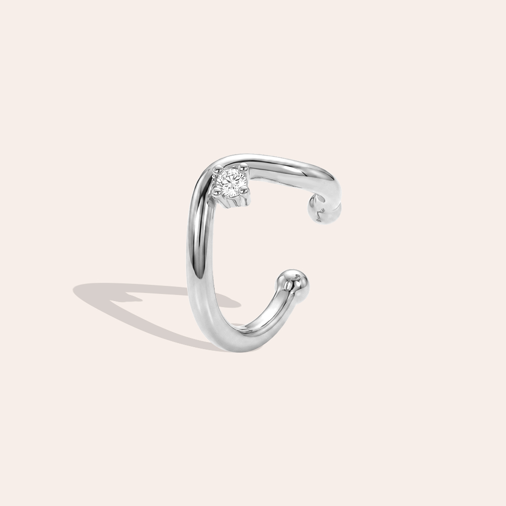 Vergoldete Ear-cuffs 15mm Kleine Tropfen Zirkonia