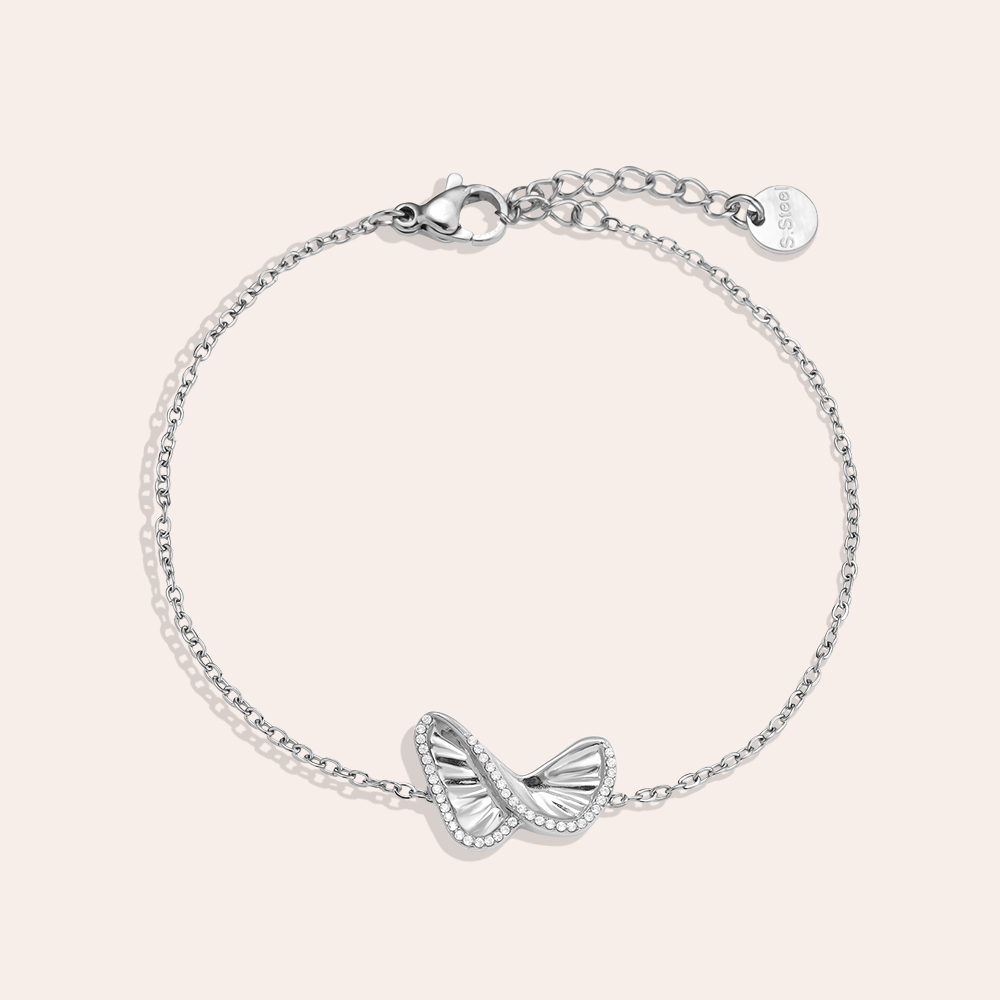 Edelstahl Armkette 16cm Like Diamond Butterfly