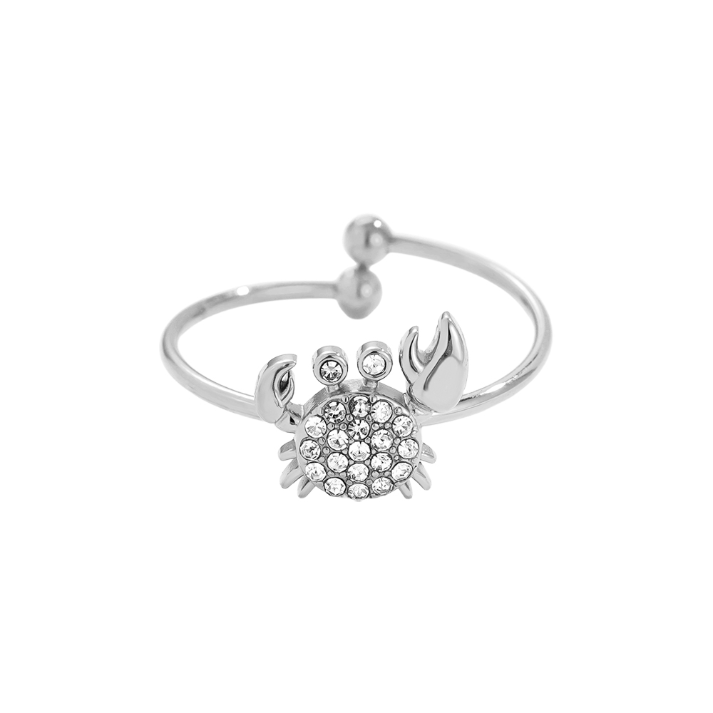 Edelstahl Ring Diamond Crab