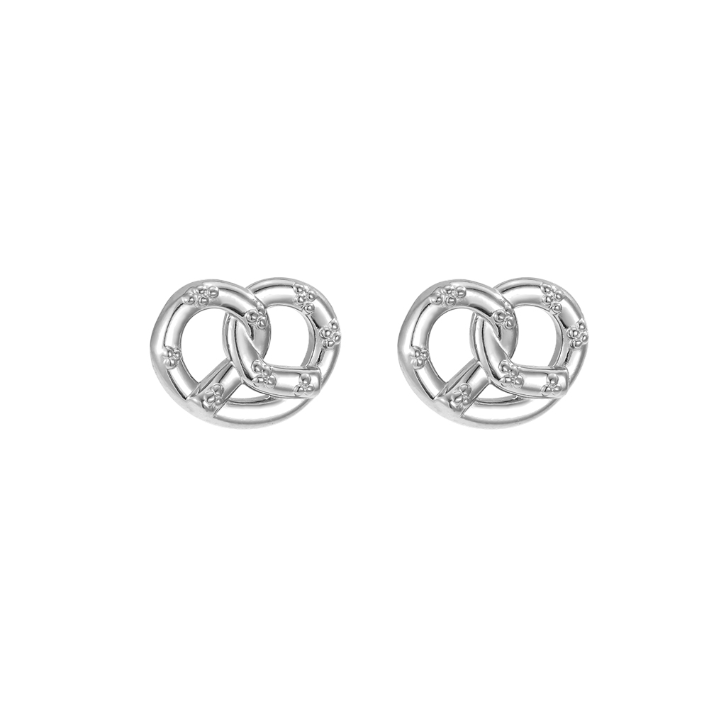 Edelstahl Ohrringe 15mm Pretzel
