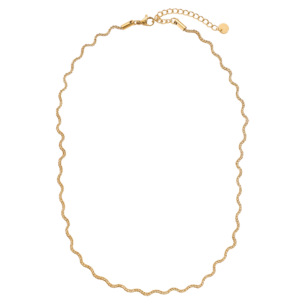Edelstahl Halskette 38cm Nice Wave Chain