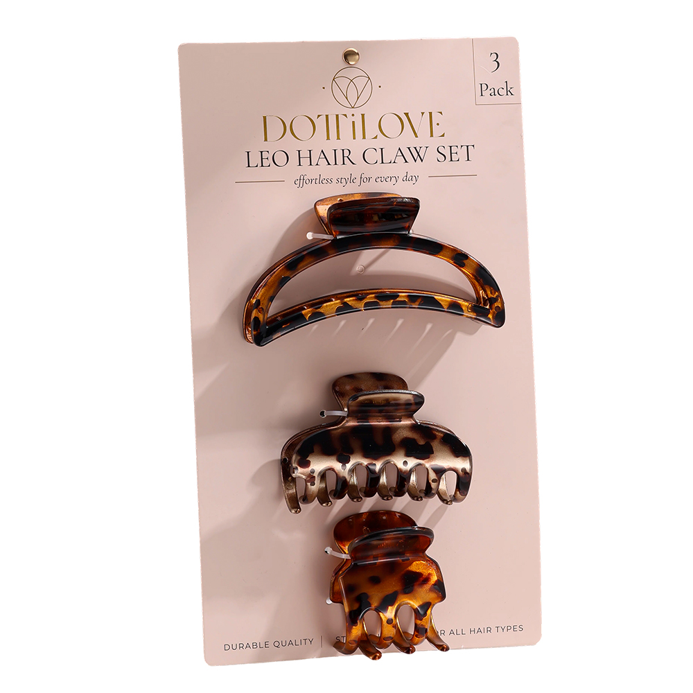 3Stk. Leopardenprint Haarklammer Set    