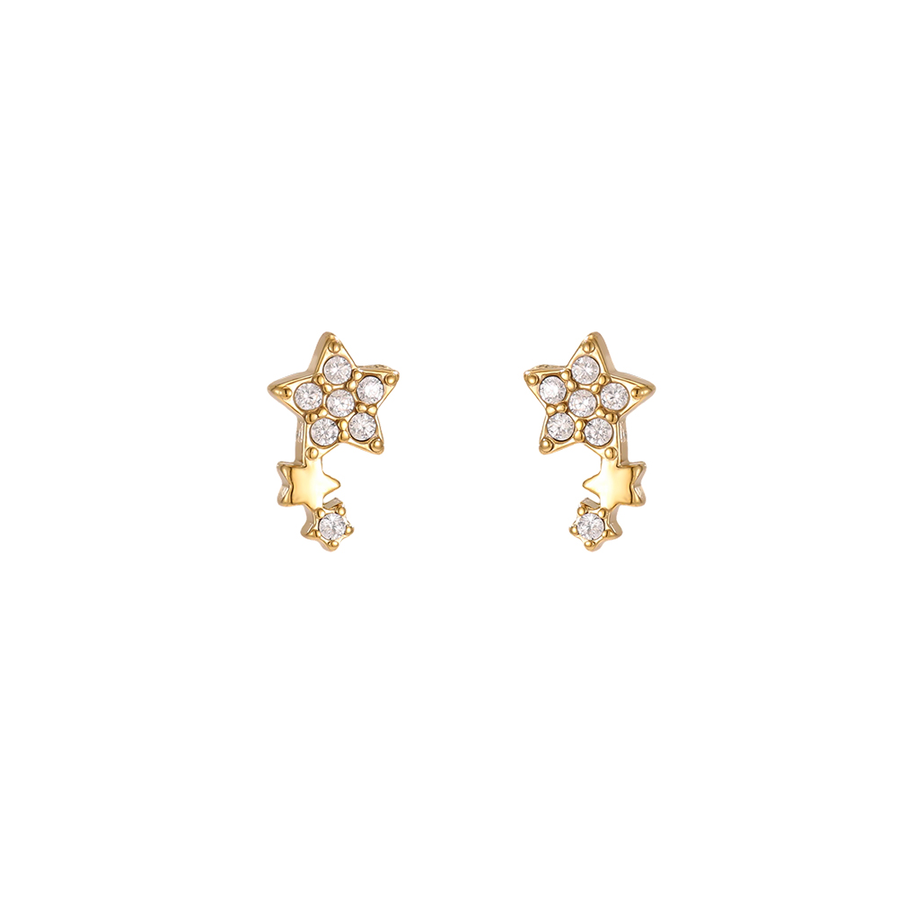 Edelstahl Ohrringe 8mm Zirkonia Stern
