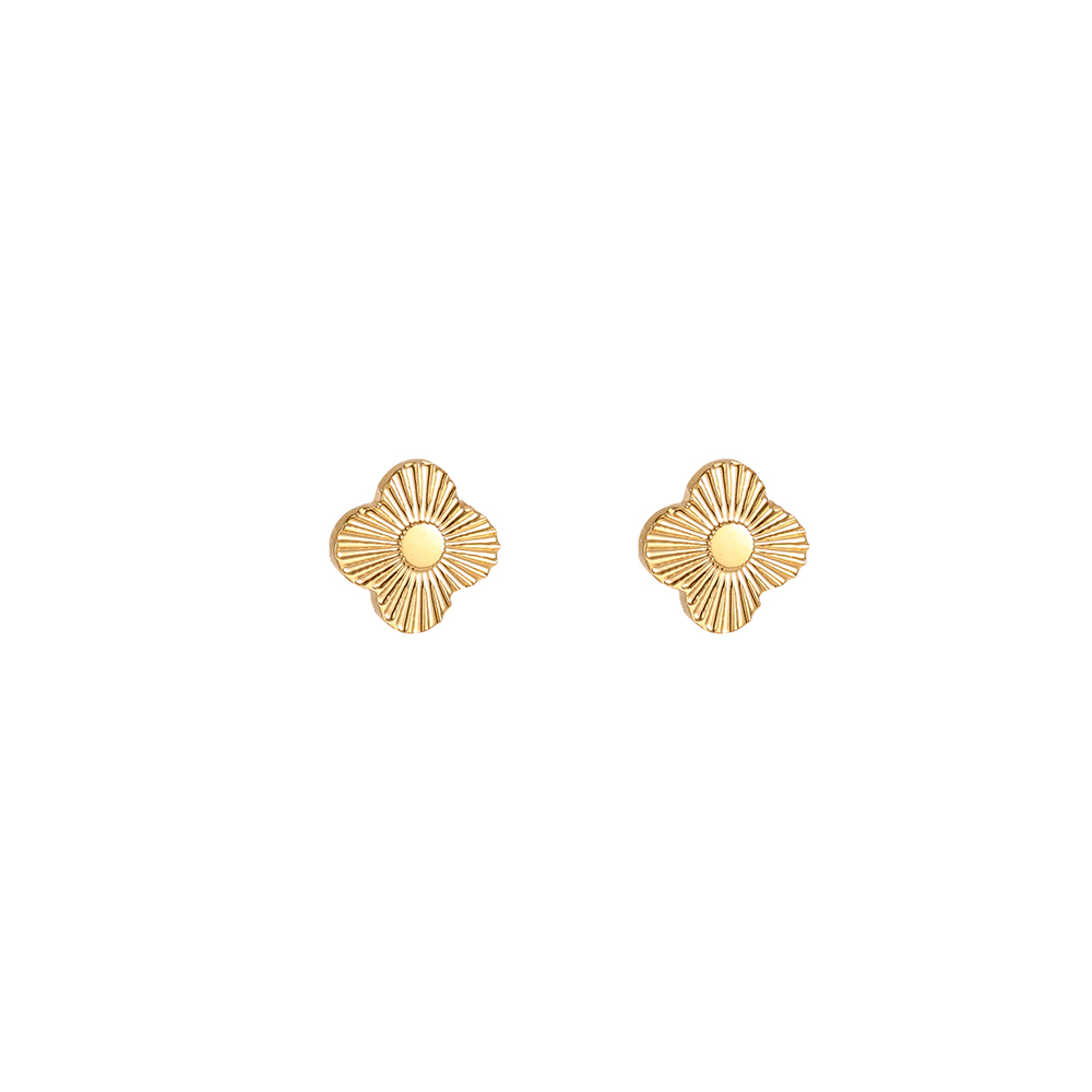 Edelstahl Ohrringe 5mm Kleeblatt
