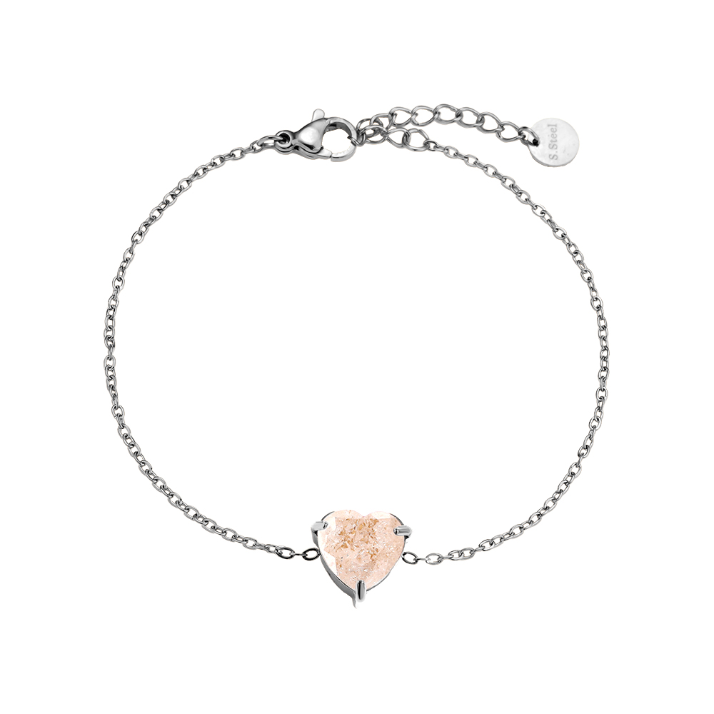 Edelstahl Armband 16cm Multi Color Diamond Heart