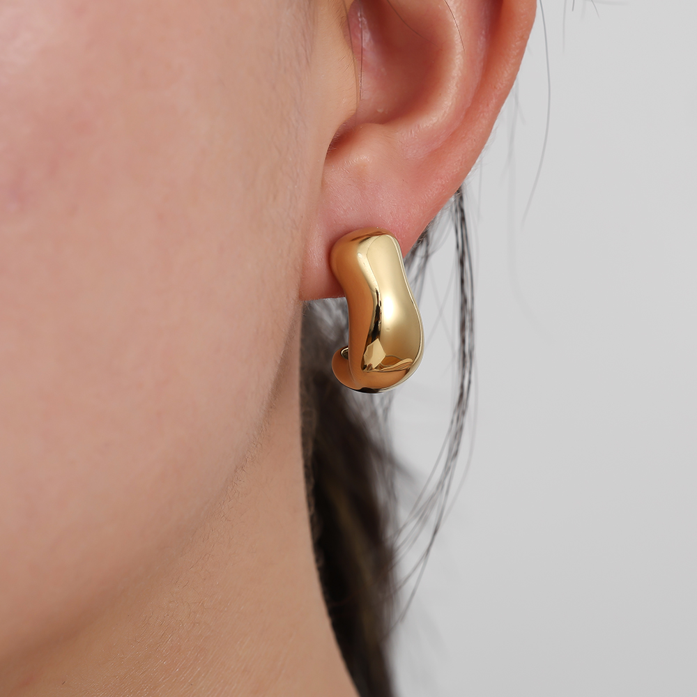 Edelstahl Ohrringe 22*19mm Dick Hoop