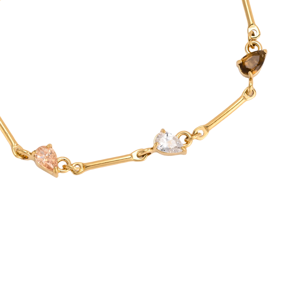 Edelstahl Armband 17cm einige Tropfen Zirkonia