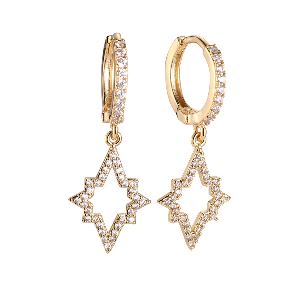 Vergoldete Ohrringe Spark Star Sparkle