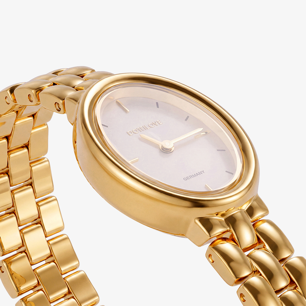 Edelstahl Uhr Oval
