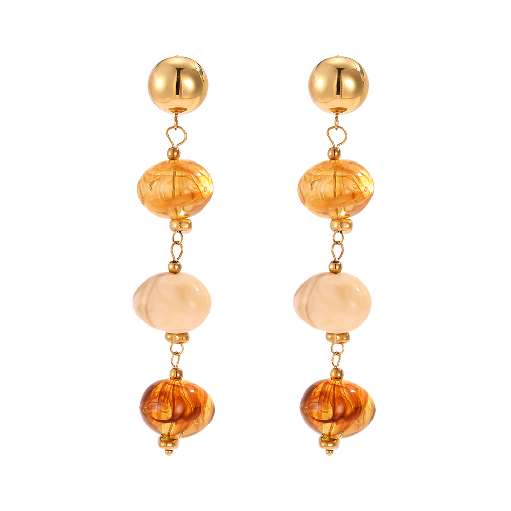 Edelstahl Ohrringe 80*16m Resin Steine 
