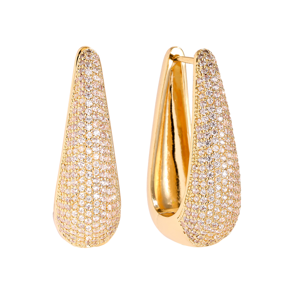 Vergoldete Ohrringe 3.2cm Drop Diamond