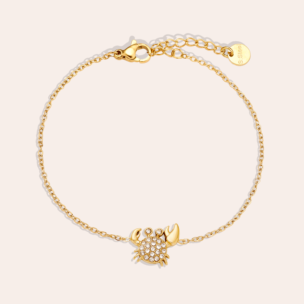 Edelstahl Armkette 17cm Diamond Crab