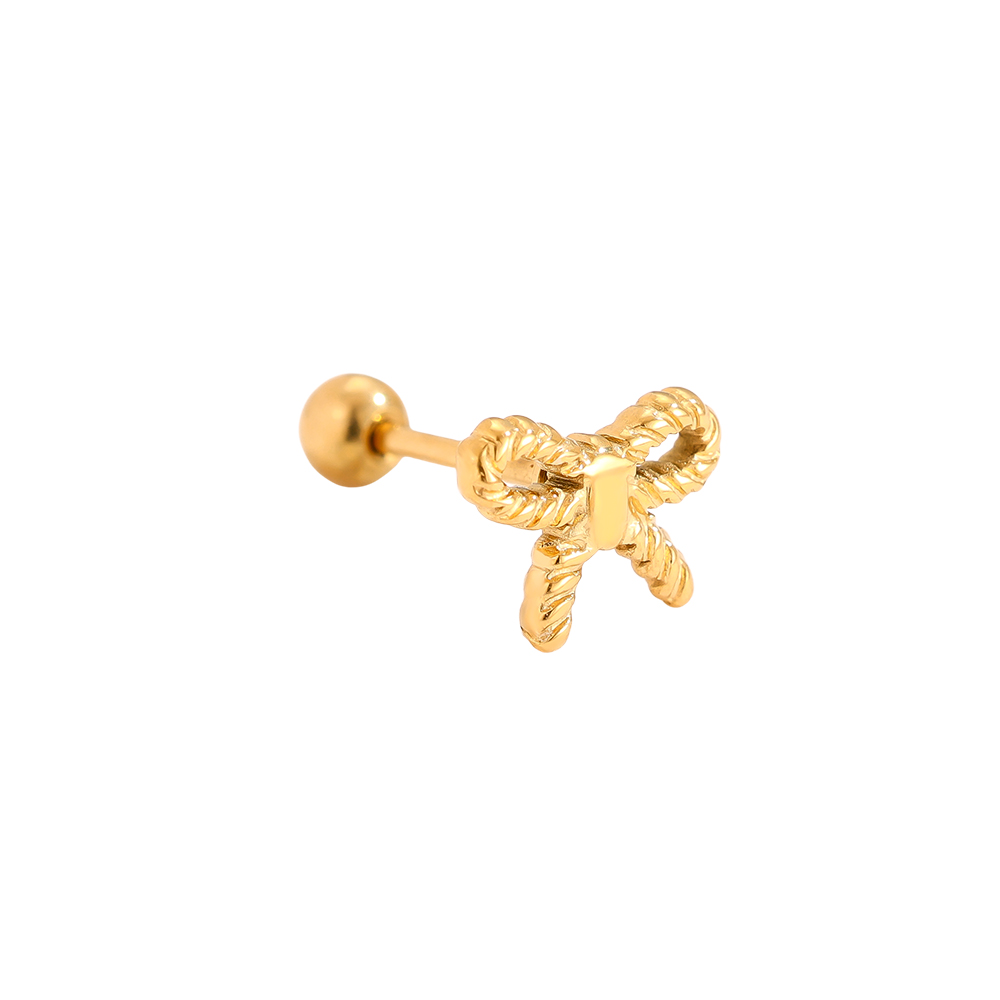 Edelstahl Piercing 6mm Twist Bowtie