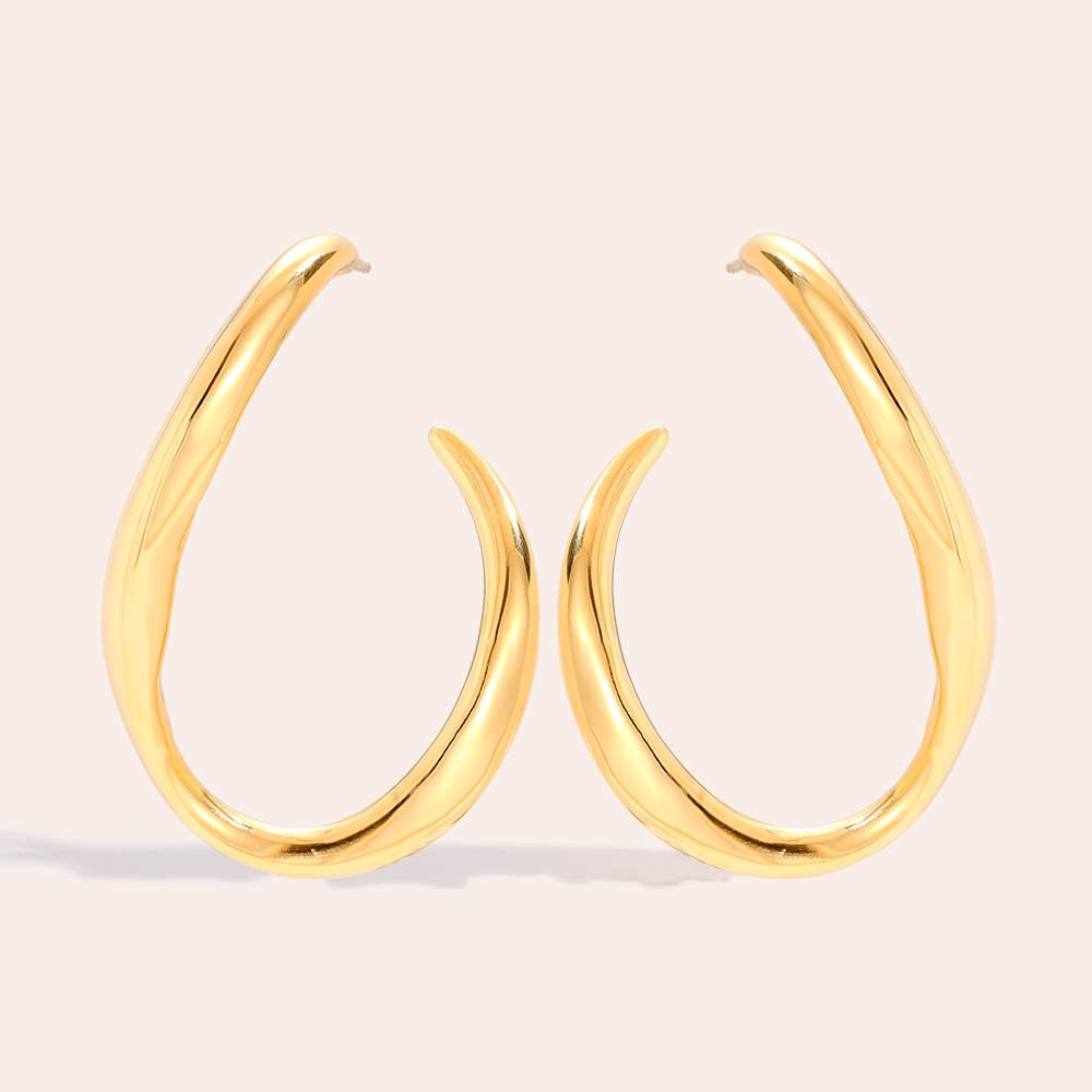 Edelstahl Ohrringe 40*30mm Egg Hoop