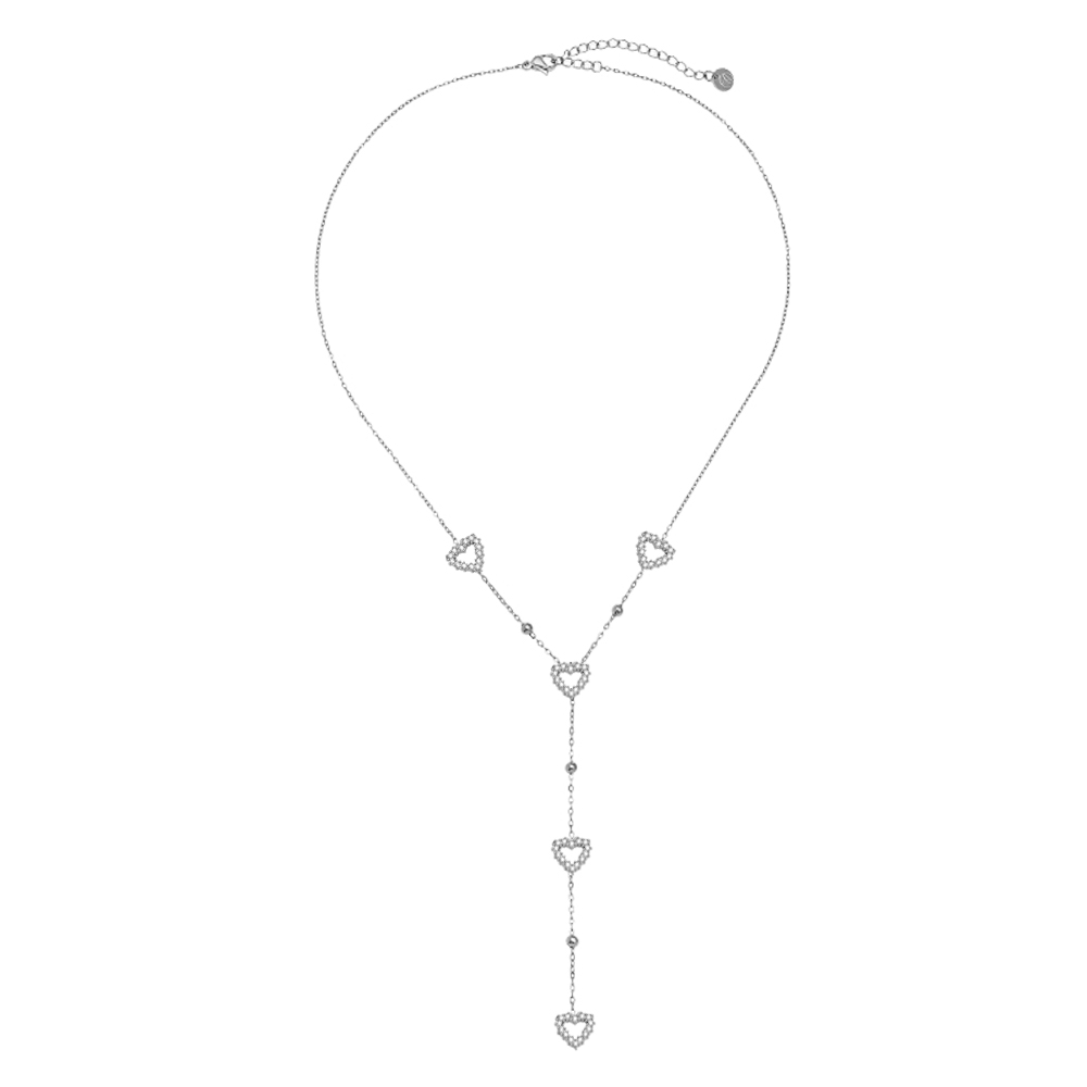 Edelstahl Halskette 39cm Nice Diamond Heart